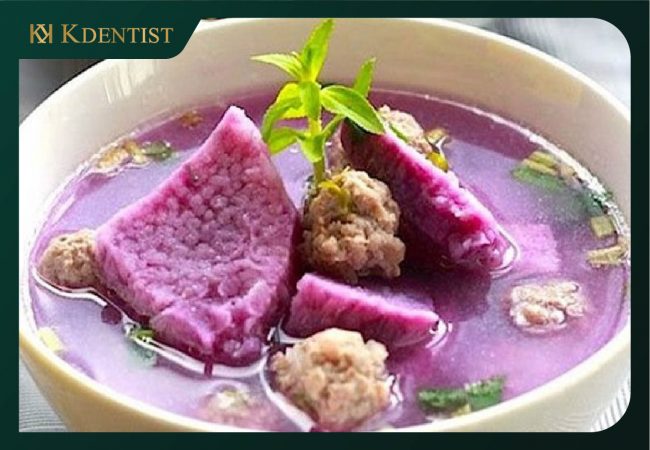 Canh khoai mỡ thịt bằm Canh khoai mỡ thịt bằm